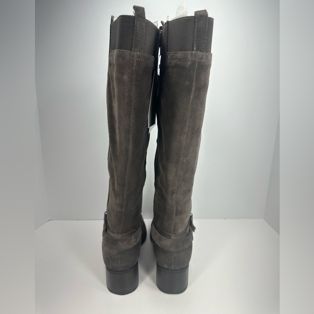 NWT - Naturalizer Wide Foot Wide Calf Tall Shaft Suede Boots - Steel Gray - Picture 6 of 11